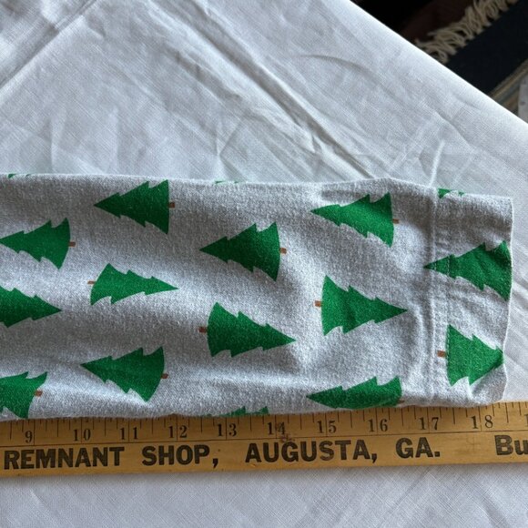 Hanna Anderson Women Pajama Top Flannel Size S Tannenbaum Tree Button Up Gray - Picture 11 of 11